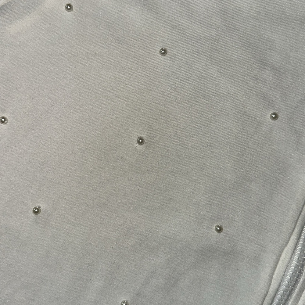 Quacker factory White‎ Zip-Up Hoodie with bead Accents women’s XL - Picture 6 of 11